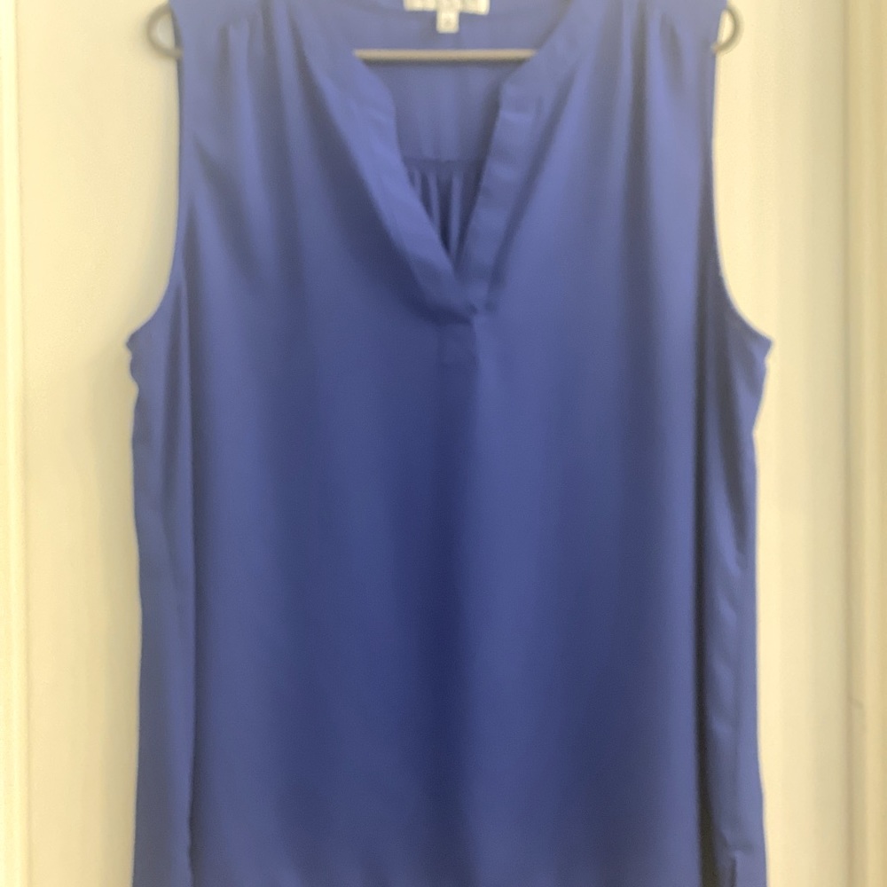 Blue V-neck Top
